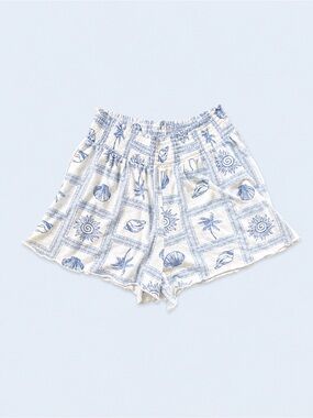Beach Shell-Print Pajama Shorts